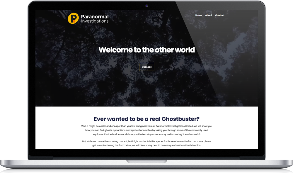 Paranormal Investigations website and brand identity by Hive of Many