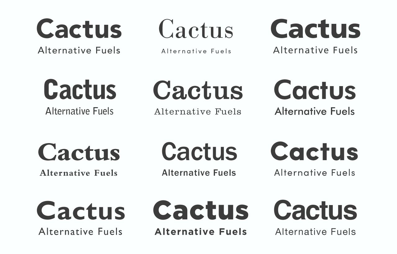 Cactus Alternative Fuels Logo Design Typography - Hive of Many