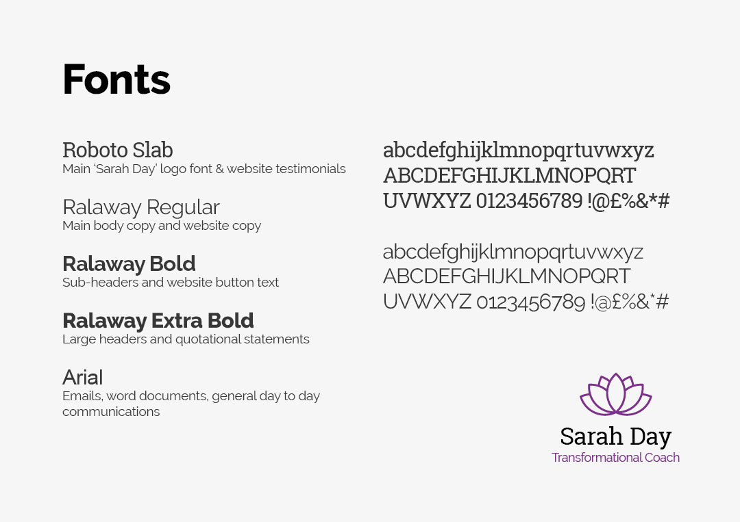 Sarah Day Rebrand - Fonts by Hive of Many