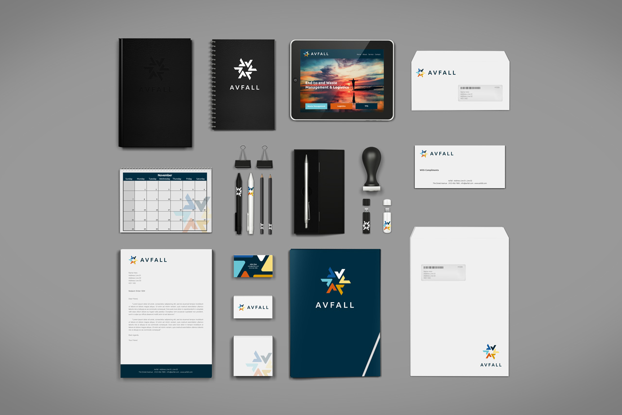 Avfall branded stationery by Hive of Many