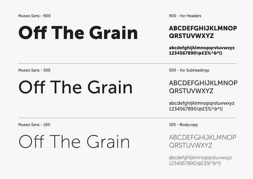Off the Grain Typography design by Hive of Many